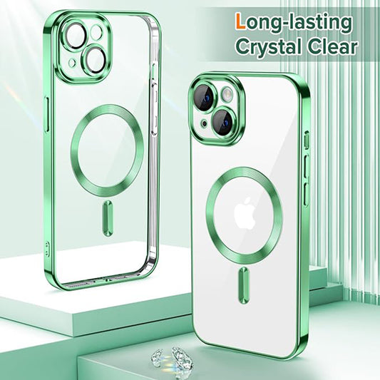 Калъф MagSafe за Apple iPhone 13, Techsuit, Luxury Crystal, Светлозелен