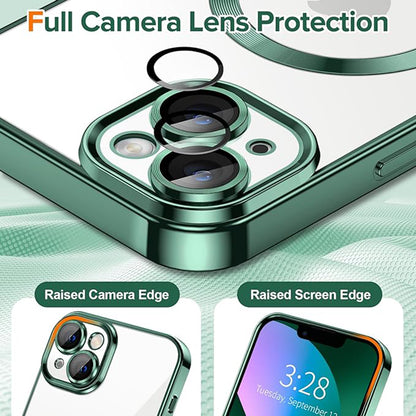 Калъф MagSafe за Apple iPhone 13, Techsuit, Luxury Crystal, Тъмнозелен
