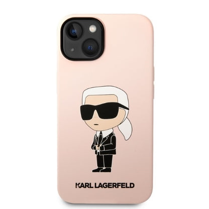 Калъф MagSafe за Apple iPhone 14, Karl Lagerfeld, Silicone Ikonik Karl, Розов