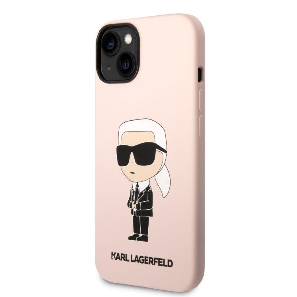 Калъф MagSafe за Apple iPhone 14, Karl Lagerfeld, Silicone Ikonik Karl, Розов