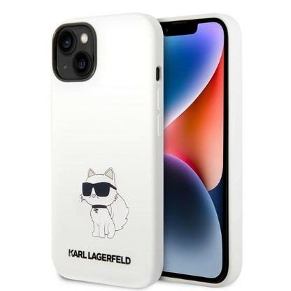 Калъф MagSafe за Apple iPhone 14 Plus, Karl Lagerfeld, Silicone Choupette, Бял