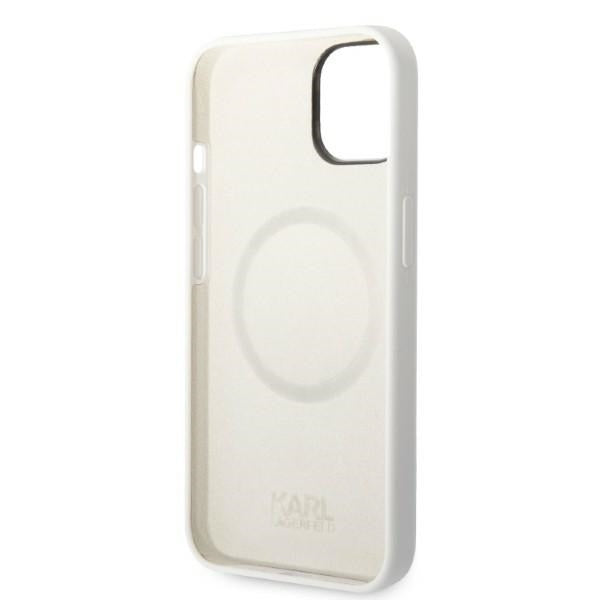 Калъф MagSafe за Apple iPhone 14 Plus, Karl Lagerfeld, Silicone Choupette, Бял