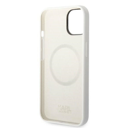 Калъф MagSafe за Apple iPhone 14 Plus, Karl Lagerfeld, Silicone Choupette, Бял