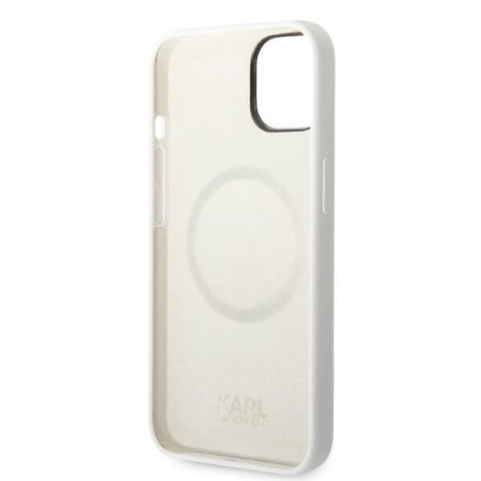 Калъф MagSafe за Apple iPhone 14 Plus, Karl Lagerfeld, Silicone Choupette, Бял