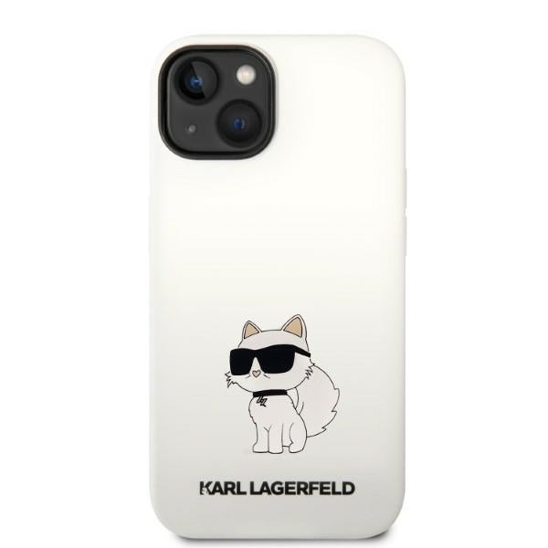 Калъф MagSafe за Apple iPhone 14 Plus, Karl Lagerfeld, Silicone Choupette, Бял