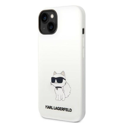 Калъф MagSafe за Apple iPhone 14 Plus, Karl Lagerfeld, Silicone Choupette, Бял