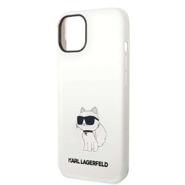 Калъф MagSafe за Apple iPhone 14 Plus, Karl Lagerfeld, Silicone Choupette, Бял