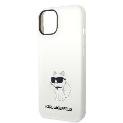 Калъф MagSafe за Apple iPhone 14 Plus, Karl Lagerfeld, Silicone Choupette, Бял