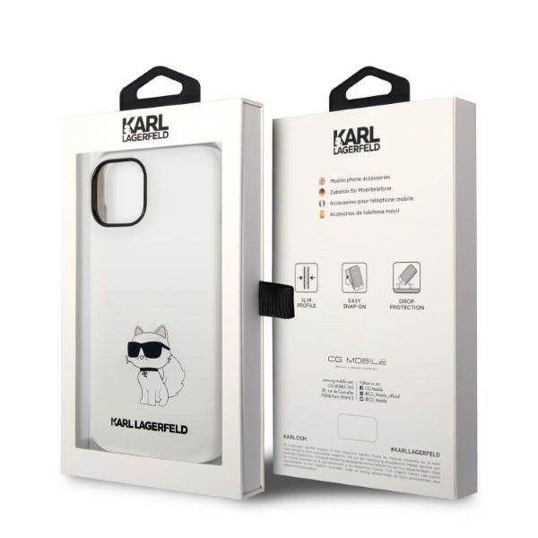 Калъф MagSafe за Apple iPhone 14 Plus, Karl Lagerfeld, Silicone Choupette, Бял