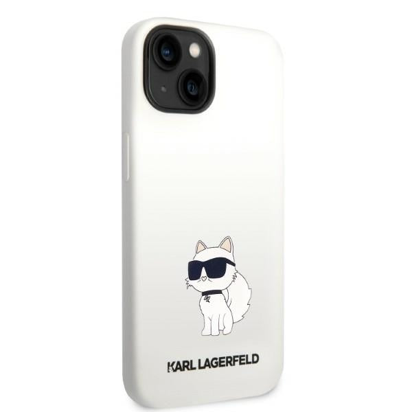 Калъф MagSafe за Apple iPhone 14 Plus, Karl Lagerfeld, Silicone Choupette, Бял