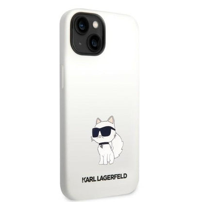 Калъф MagSafe за Apple iPhone 14 Plus, Karl Lagerfeld, Silicone Choupette, Бял