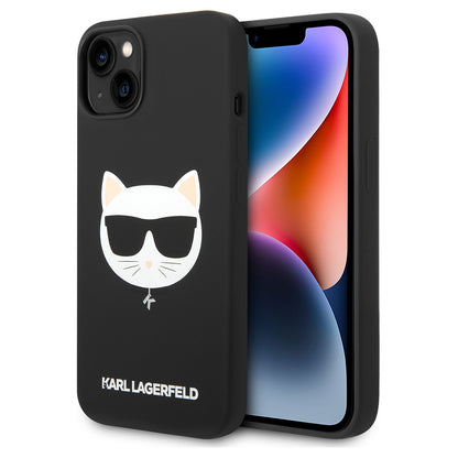 Калъф MagSafe за Apple iPhone 14 Plus, Karl Lagerfeld, Silicone Choupette's Head, Черен