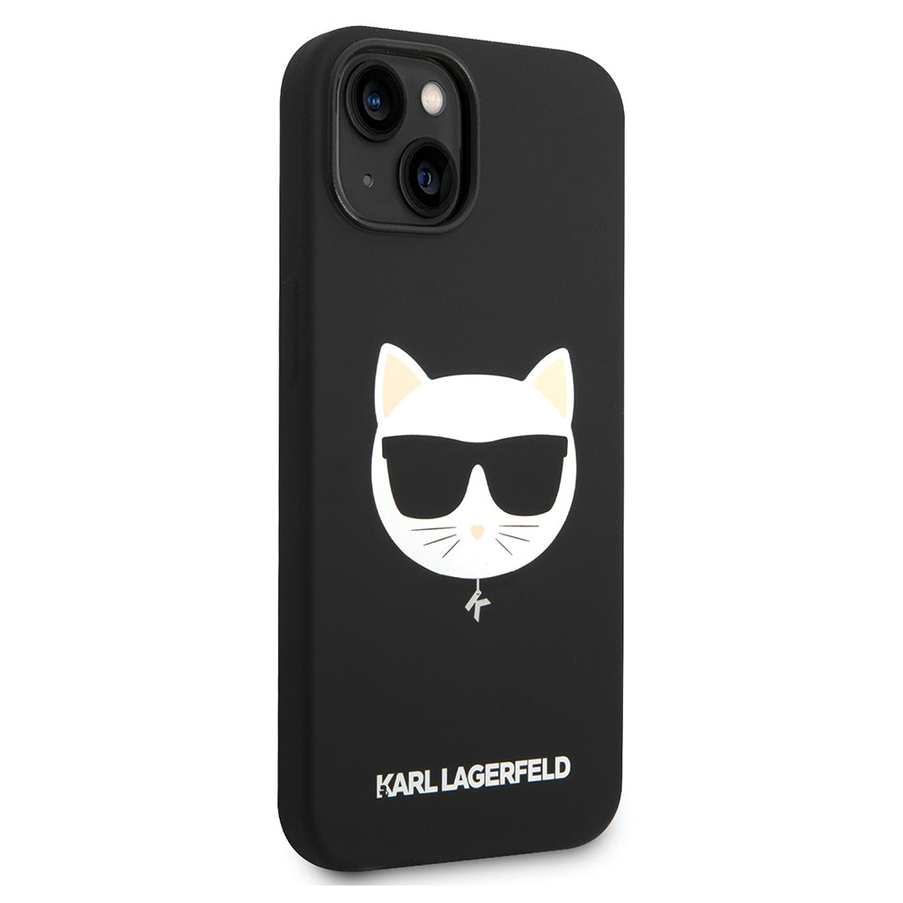 Калъф MagSafe за Apple iPhone 14 Plus, Karl Lagerfeld, Silicone Choupette's Head, Черен