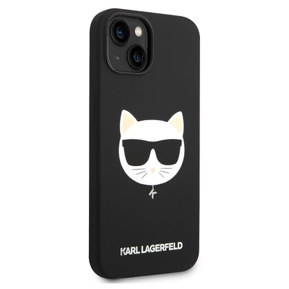 Калъф MagSafe за Apple iPhone 14 Plus, Karl Lagerfeld, Silicone Choupette's Head, Черен
