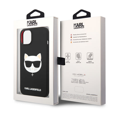 Калъф MagSafe за Apple iPhone 14 Plus, Karl Lagerfeld, Silicone Choupette's Head, Черен