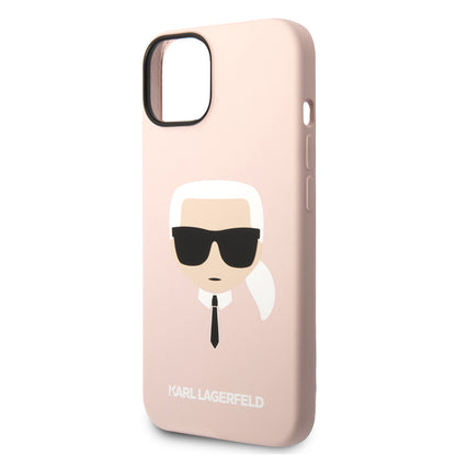 Калъф MagSafe за Apple iPhone 14 Plus, Karl Lagerfeld, Силикон Karl's Head, Розов