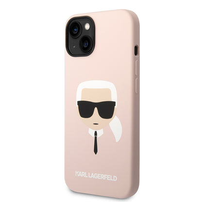 Калъф MagSafe за Apple iPhone 14 Plus, Karl Lagerfeld, Силикон Karl's Head, Розов