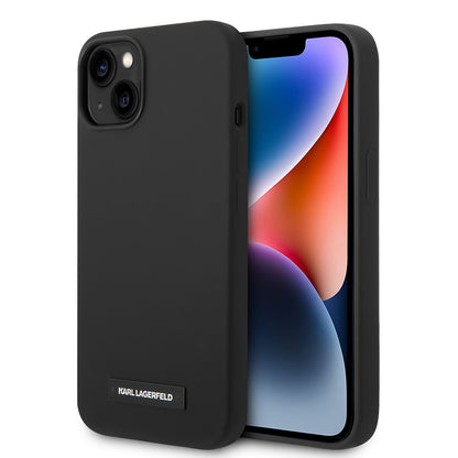 Калъф MagSafe за Apple iPhone 14 Plus, Karl Lagerfeld, Silicone Plaque, Черен
