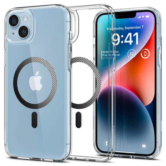 Калъф MagSafe за Apple iPhone 14 Plus, Spigen, Ultra Hybrid Carbon, Прозрачен