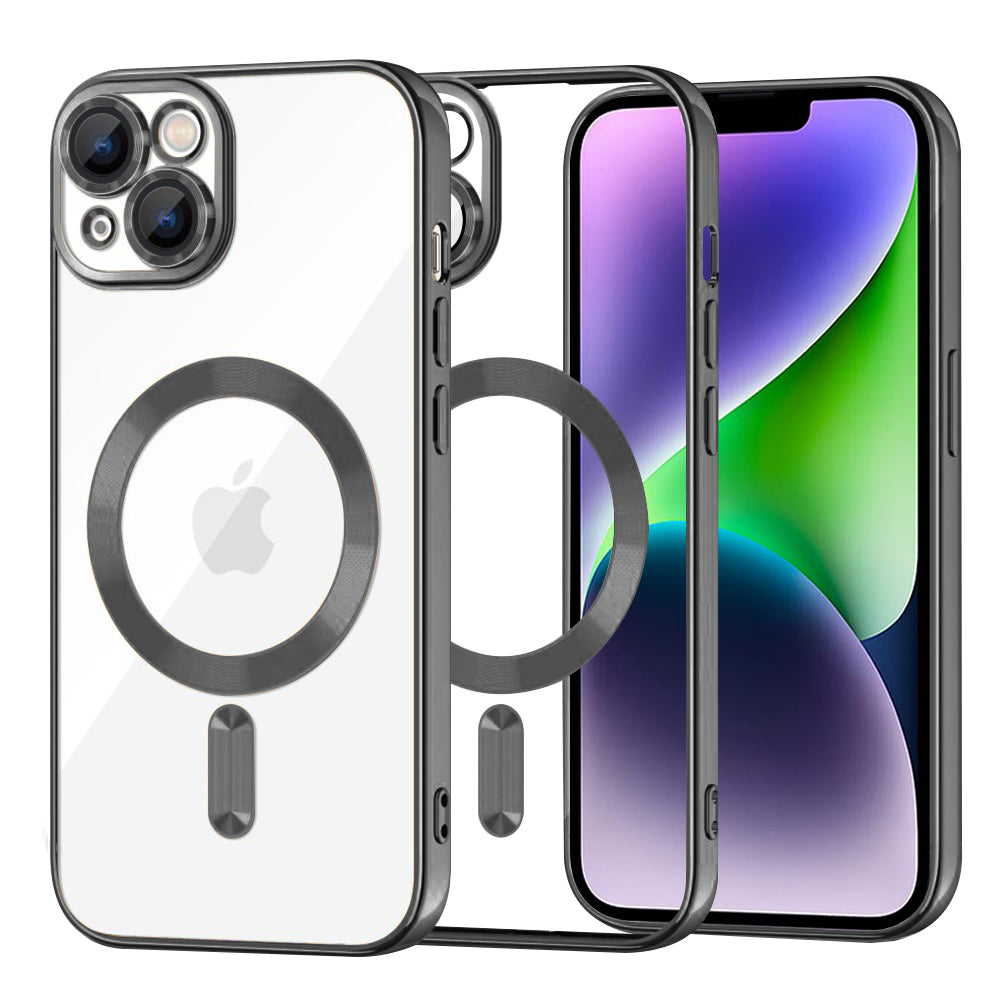 Калъф MagSafe за Apple iPhone 14 Plus, Techsuit, Luxury Crystal, Черен