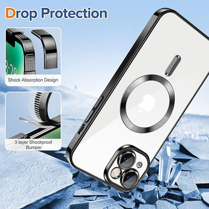 Калъф MagSafe за Apple iPhone 14 Plus, Techsuit, Luxury Crystal, Черен