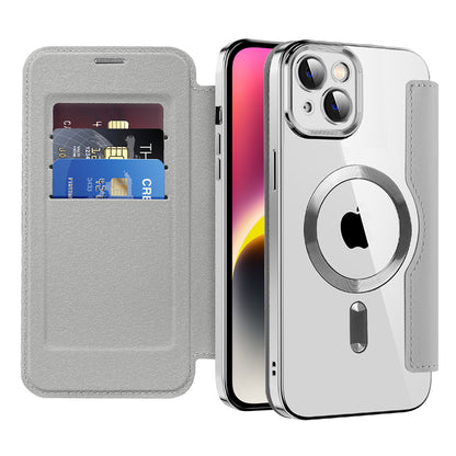 Калъф MagSafe за Apple iPhone 14 Plus, Techsuit, SmartMag Book, Сив