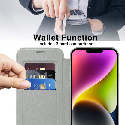 Калъф MagSafe за Apple iPhone 14 Plus, Techsuit, SmartMag Book, Сив