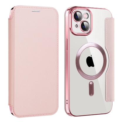 Калъф MagSafe за Apple iPhone 14 Plus, Techsuit, SmartMag Book, Розов