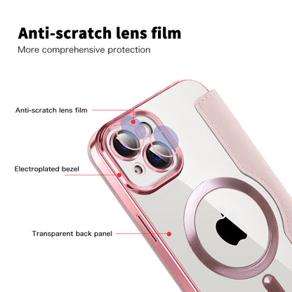 Калъф MagSafe за Apple iPhone 14 Plus, Techsuit, SmartMag Book, Розов