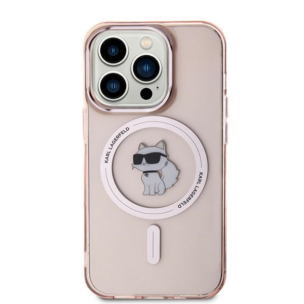 Калъф MagSafe за Apple iPhone 14 Pro, Karl Lagerfeld, IML Choupette, Розов