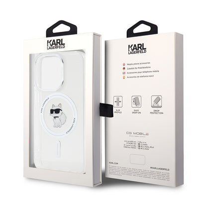 Калъф MagSafe за Apple iPhone 14 Pro, Karl Lagerfeld, IML Choupette, Прозрачен