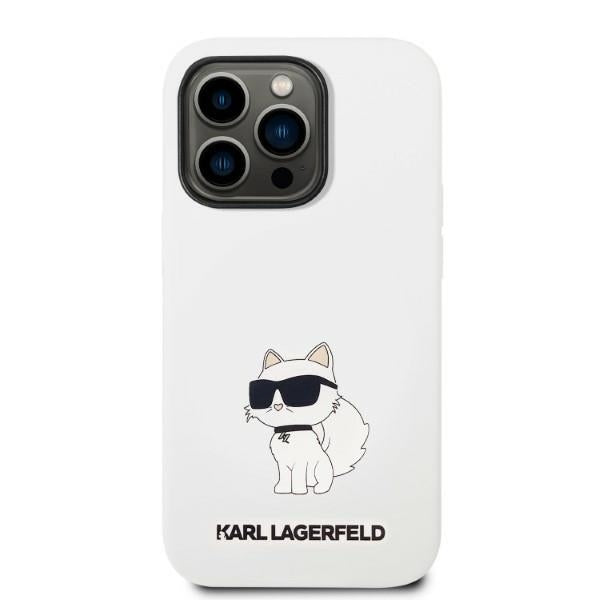 Калъф MagSafe за Apple iPhone 14 Pro, Karl Lagerfeld, Silicone Choupette, Бял