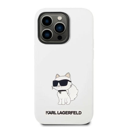 Калъф MagSafe за Apple iPhone 14 Pro, Karl Lagerfeld, Silicone Choupette, Бял