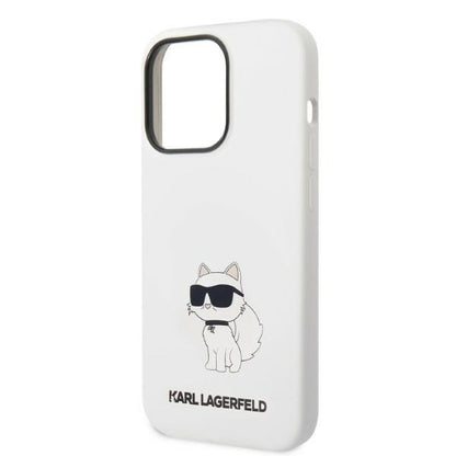 Калъф MagSafe за Apple iPhone 14 Pro, Karl Lagerfeld, Silicone Choupette, Бял