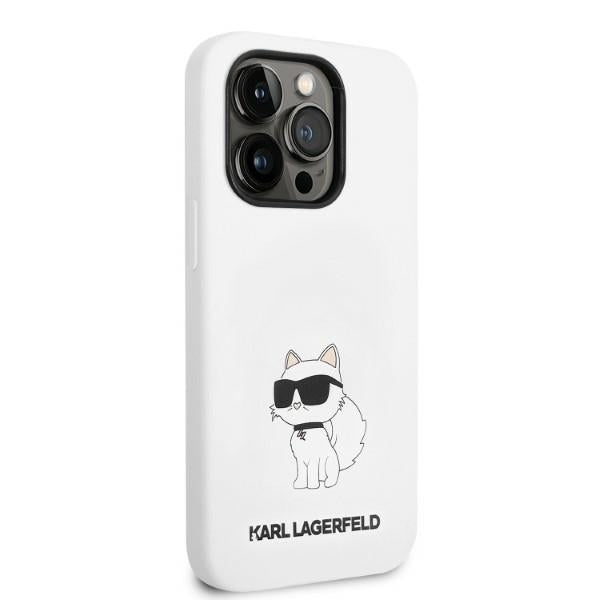 Калъф MagSafe за Apple iPhone 14 Pro, Karl Lagerfeld, Silicone Choupette, Бял