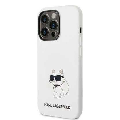 Калъф MagSafe за Apple iPhone 14 Pro, Karl Lagerfeld, Silicone Choupette, Бял