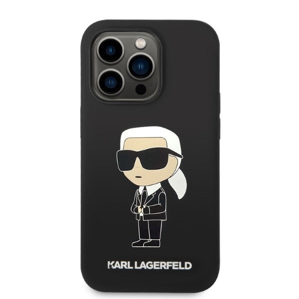 Калъф MagSafe за Apple iPhone 14 Pro, Karl Lagerfeld, Silicone Ikonik Karl, Черен
