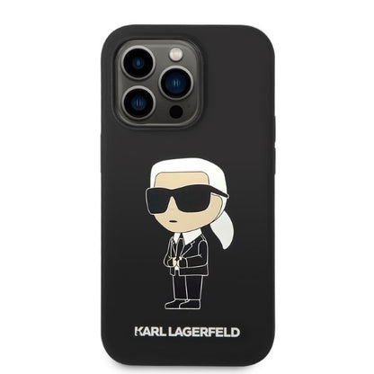 Калъф MagSafe за Apple iPhone 14 Pro, Karl Lagerfeld, Silicone Ikonik Karl, Черен