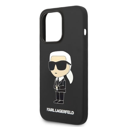 Калъф MagSafe за Apple iPhone 14 Pro, Karl Lagerfeld, Silicone Ikonik Karl, Черен