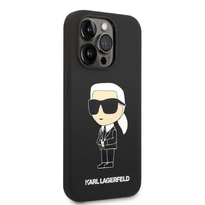 Калъф MagSafe за Apple iPhone 14 Pro, Karl Lagerfeld, Silicone Ikonik Karl, Черен