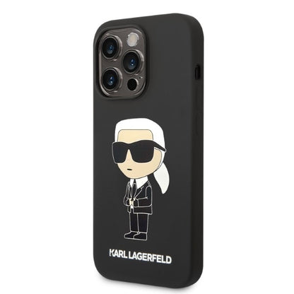 Калъф MagSafe за Apple iPhone 14 Pro, Karl Lagerfeld, Silicone Ikonik Karl, Черен