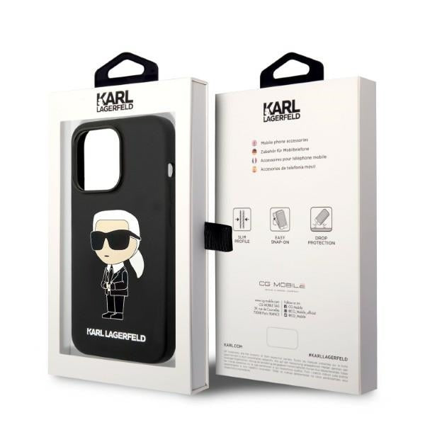 Калъф MagSafe за Apple iPhone 14 Pro, Karl Lagerfeld, Silicone Ikonik Karl, Черен