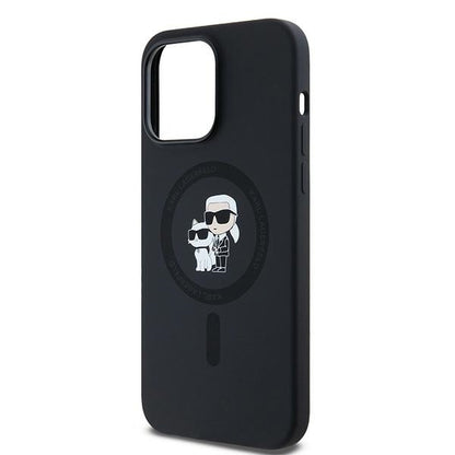 Калъф MagSafe за Apple iPhone 14 Pro, Karl Lagerfeld, Силикон Karl & Choupette, Черен