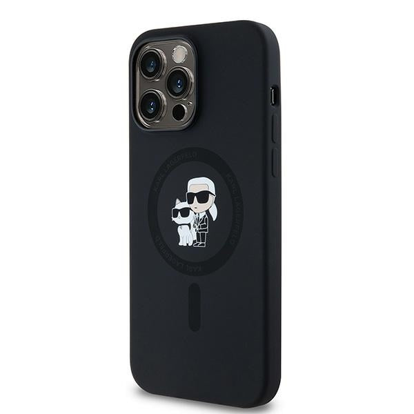 Калъф MagSafe за Apple iPhone 14 Pro, Karl Lagerfeld, Силикон Karl & Choupette, Черен