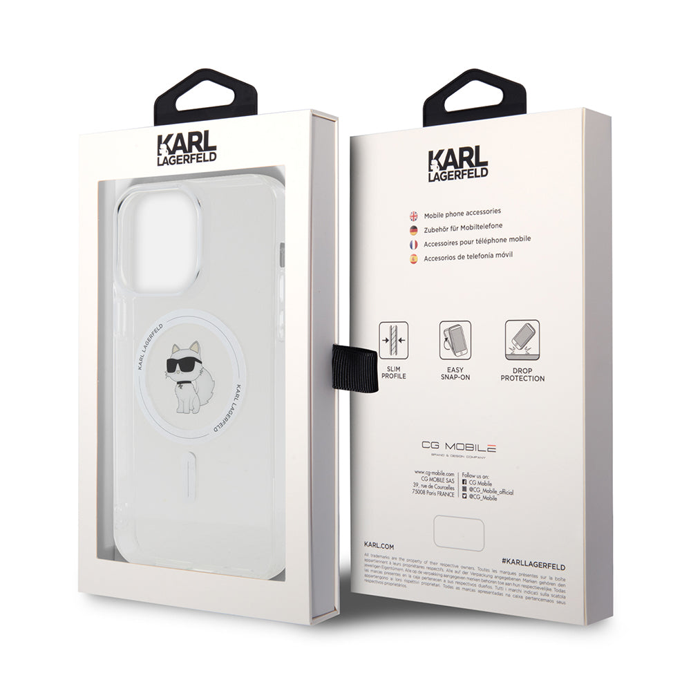 Калъф MagSafe за Apple iPhone 14 Pro Max, Karl Lagerfeld, IML Choupette, Прозрачен