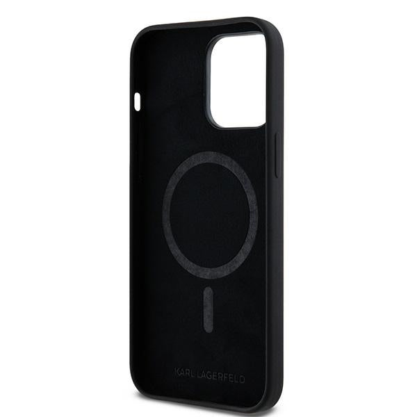 Калъф MagSafe за Apple iPhone 14 Pro Max, Karl Lagerfeld, Силикон Karl & Choupette, Черен