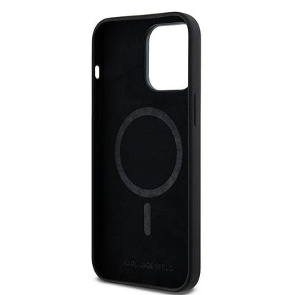 Калъф MagSafe за Apple iPhone 14 Pro Max, Karl Lagerfeld, Силикон Karl & Choupette, Черен