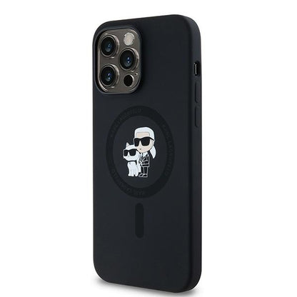 Калъф MagSafe за Apple iPhone 14 Pro Max, Karl Lagerfeld, Силикон Karl & Choupette, Черен