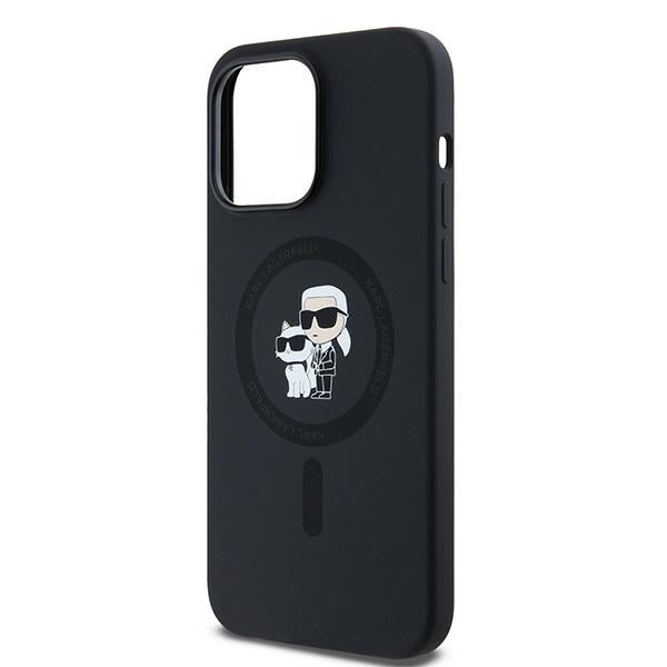 Калъф MagSafe за Apple iPhone 14 Pro Max, Karl Lagerfeld, Силикон Karl & Choupette, Черен