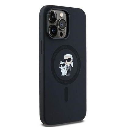 Калъф MagSafe за Apple iPhone 14 Pro Max, Karl Lagerfeld, Силикон Karl & Choupette, Черен